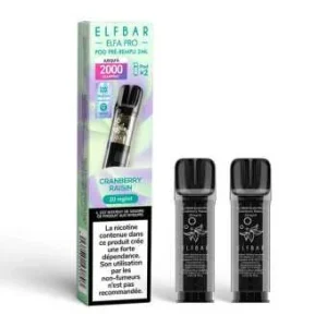 2 X Cartouches Elfa Pro Cranberry Raisin Elfbar