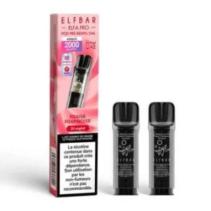 2 X Cartouches Elfa Pro Fraise Framboise Elfbar