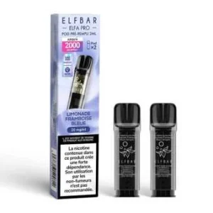 2 X Cartouches Elfa Pro Limonade Framboise Bleue Elfbar