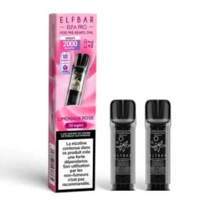 2 X Cartouches Elfa Pro Limonade Rose Elfbar
