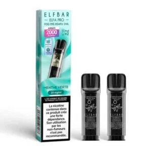 2 X Cartouches Elfa Pro Menthe Verte Elfbar
