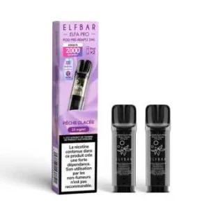 2 X Cartouches Elfa Pro Pêche Glacée Elfbar