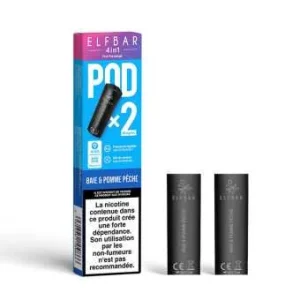 2X Cartouches Baie & Pomme Pêche Elfbar EB 4in1