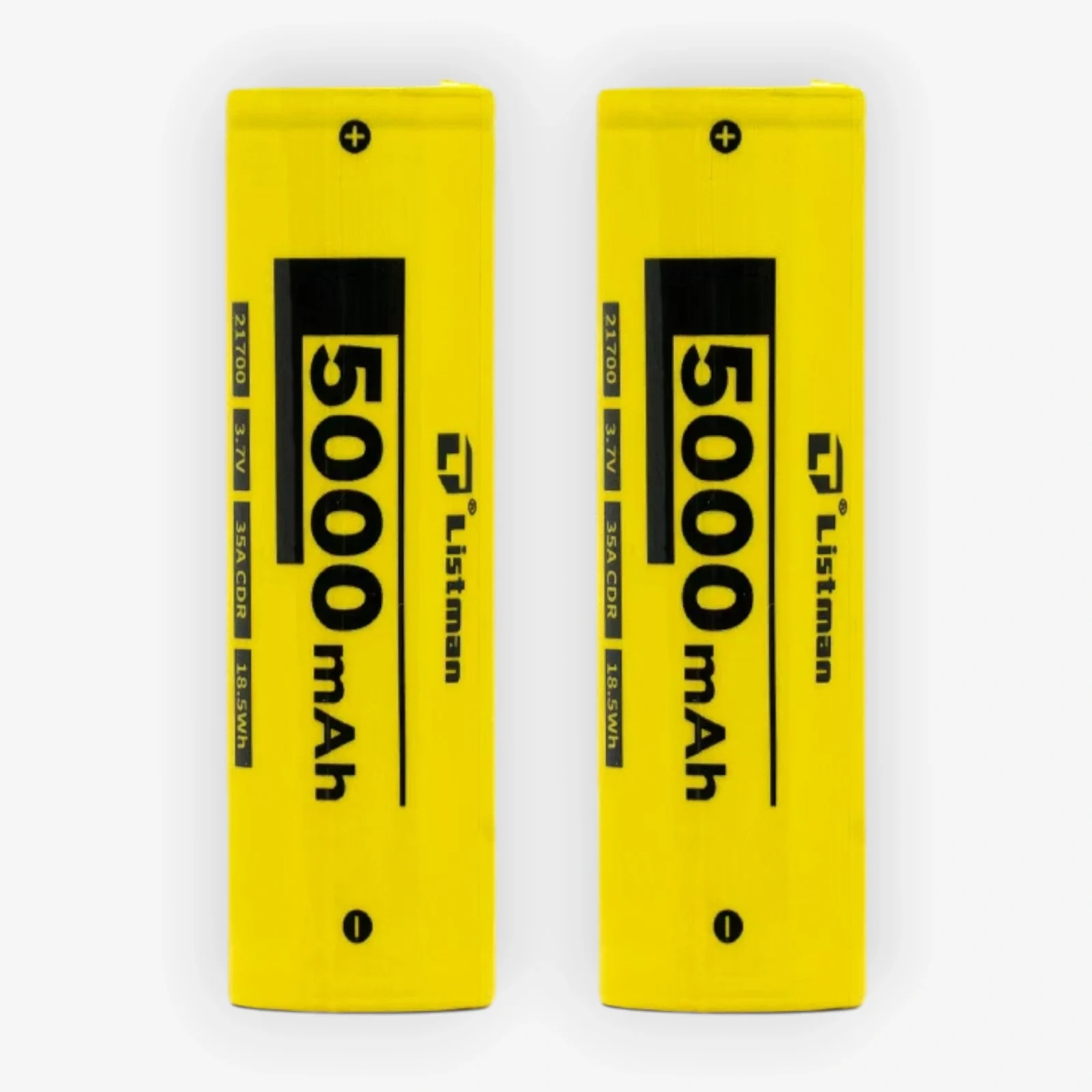 Accus Listman 21700 - 5000 mAh - 35A (x2)
