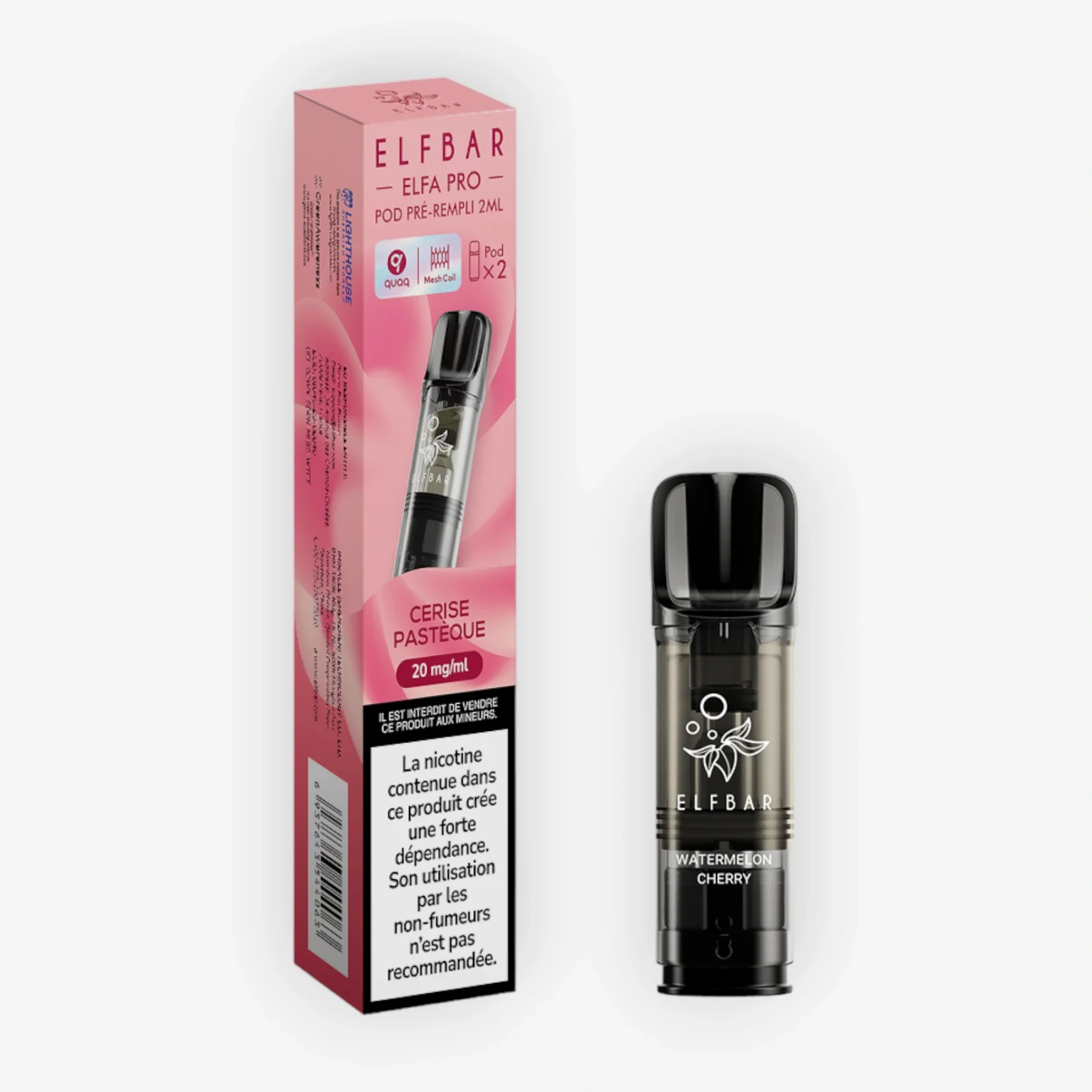 Cartouche Elfa Pro Cerise Pastèque (x2) - Elfbar