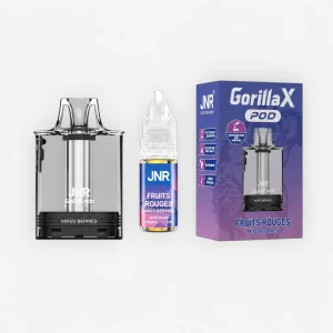 Cartouche Gorilla X Vide + E-liquide 10 mL Fruits Rouges 20 mg - JNR