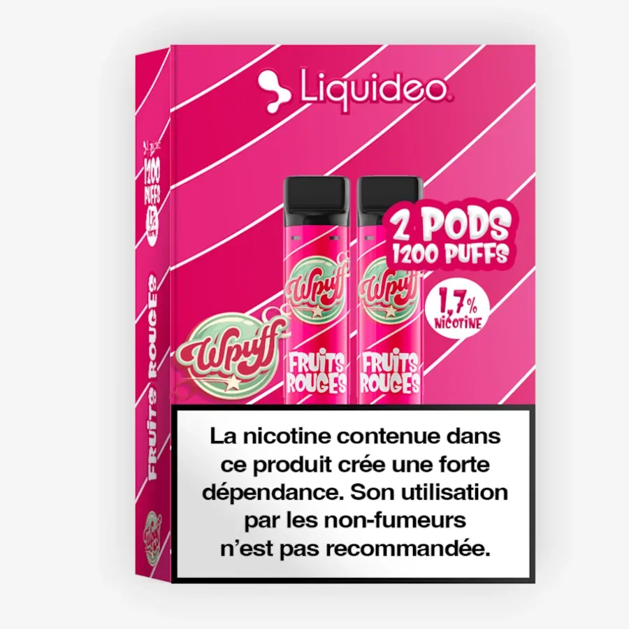 Cartouche Wpuff 1800 Fruits Rouges (x2) - Wpuff (Liquideo)
