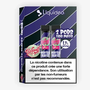 Cartouche Wpuff 1800 Myrtille Glacée (x2) - Wpuff (Liquideo)