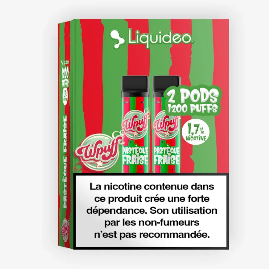 Cartouche Wpuff 1800 Pastèque Fraise (x2) - Wpuff (Liquideo)