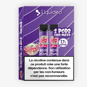 Cartouche Wpuff 1800 Raisin Glacé (x2) - Wpuff (Liquideo)