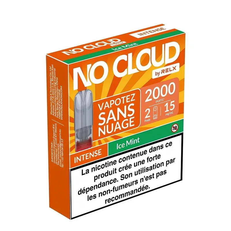 Cartouches No Cloud Intense 2ml (Pack de 2) - Relx