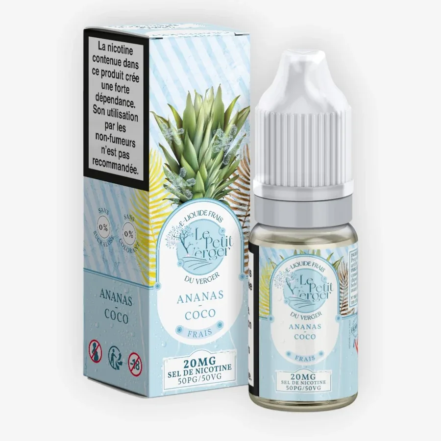 E-liquide Ananas Coco Frais Nic Salt 10 mL - Le Petit Verger Savourea