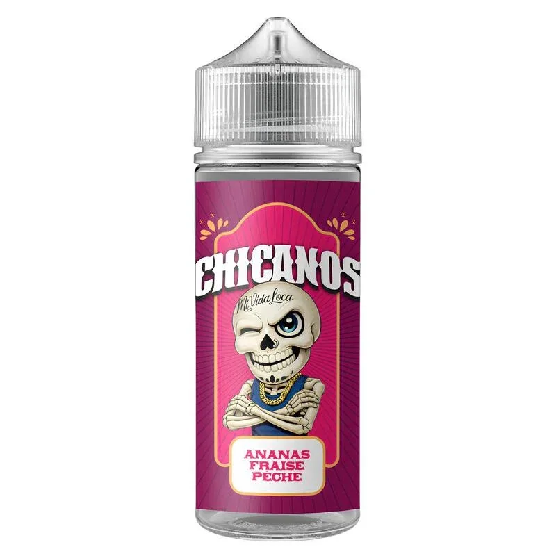 E-liquide Ananas Fraise Pêche 50ml/100ml 0mg – Chicanos