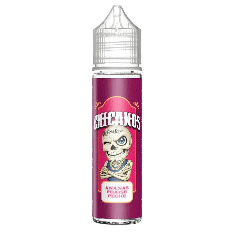 E-liquide Ananas Fraise Pêche 50ml/100ml 0mg – Chicanos - Image 2