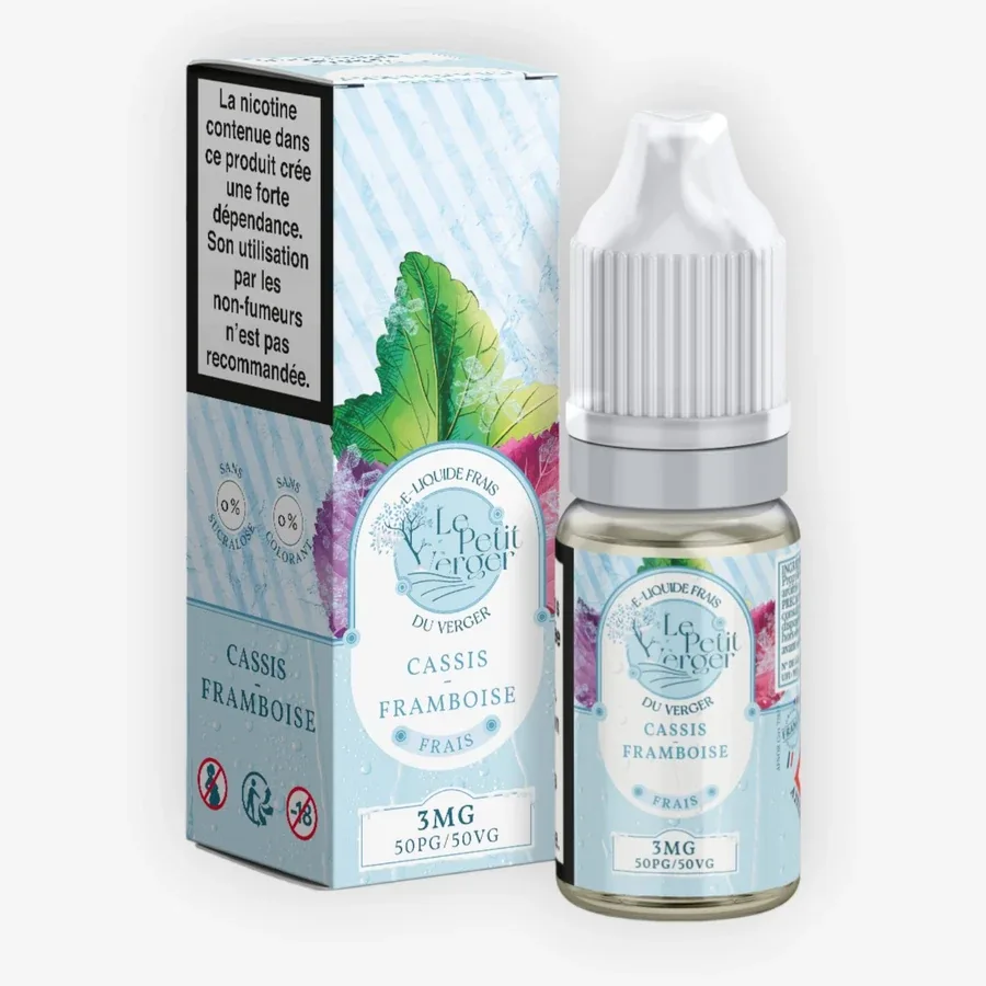 E-liquide Cassis Framboise Frais Nic Salt 10 mL - Le Petit Verger Savourea