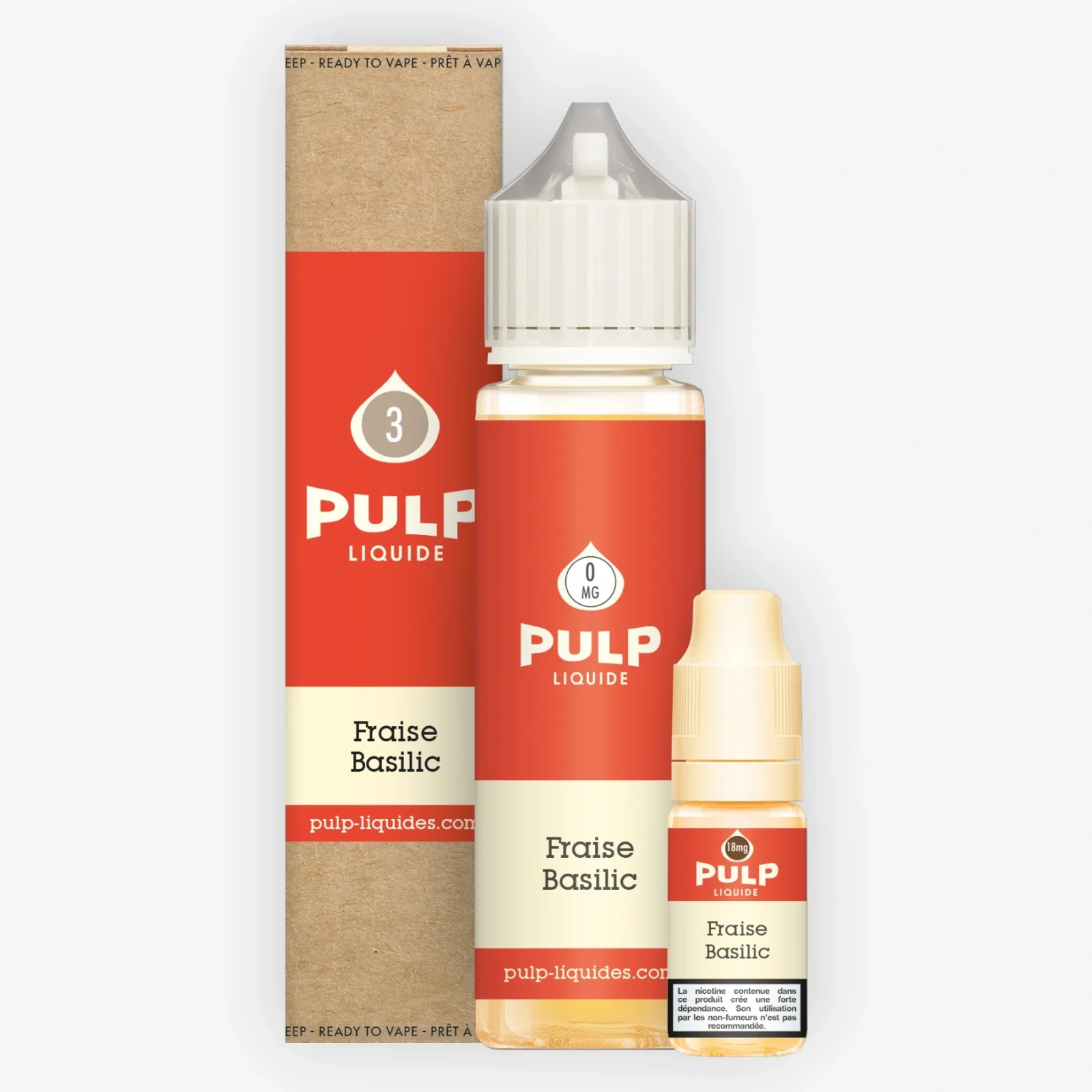 E-liquide Fraise Basilic Pack 60 mL - Pulp