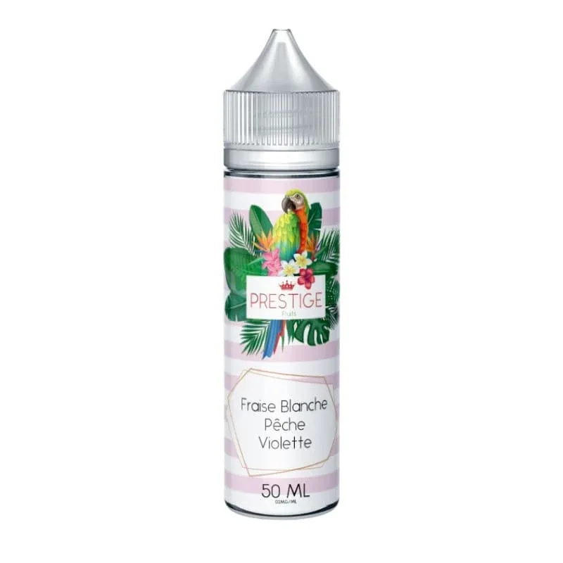 E-liquide Fraise blanche & Pêche & Violette 50ml – Prestige Fruits
