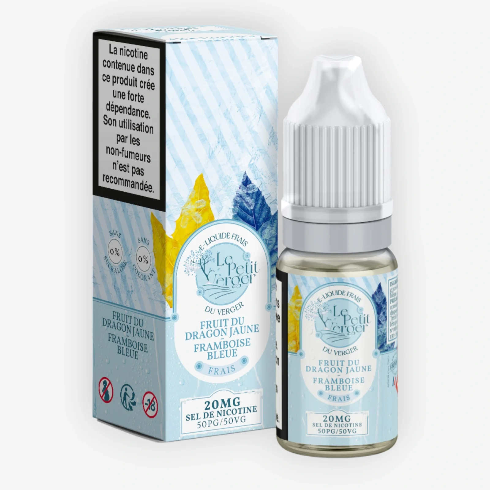E-liquide Fruit du Dragon Jaune Framboise Bleue Frais Nic Salt 10 mL 20 mg - Le Petit Verger Savourea