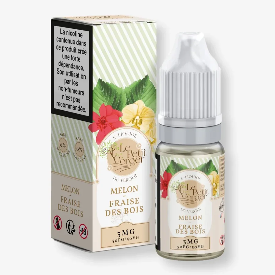 E-liquide Melon Fraise Des Bois Frais Nic Salt 10 mL - Le Petit Verger Savourea