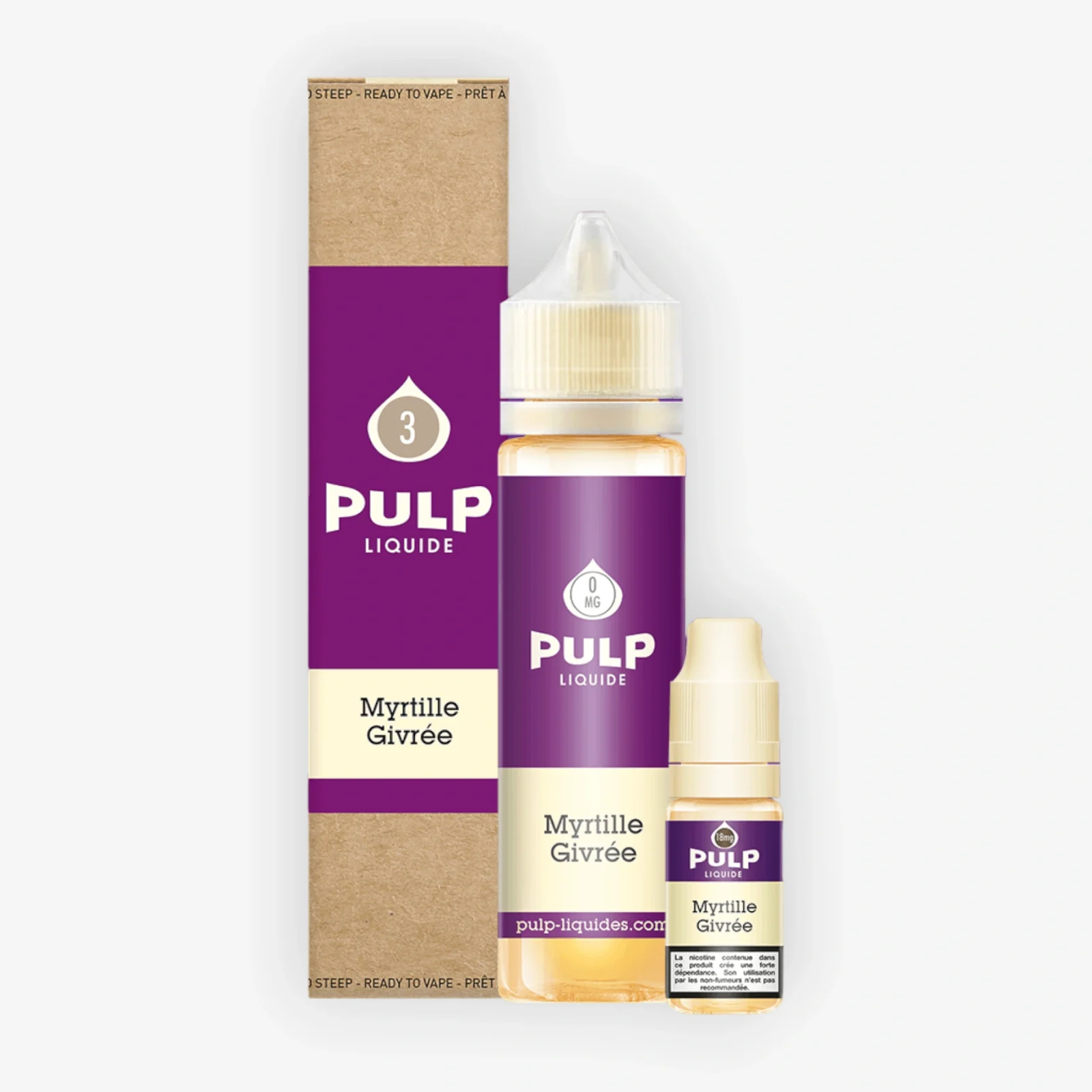 E-liquide Myrtille Givrée Pack 60 mL 3 mg - Pulp