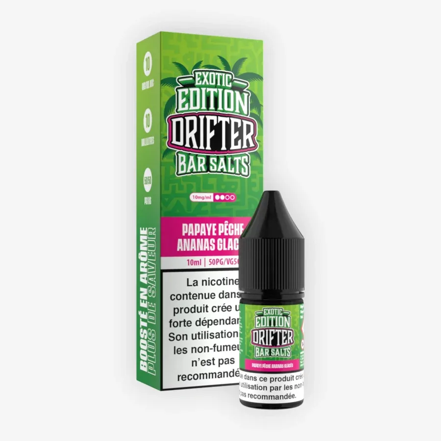 E-liquide Papaye Pêche Ananas Glacés 10 mL - Edition Bar Salts Drifter