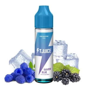 E-liquide Raven Blue T-Juice 50ml, framboise bleue & mûre