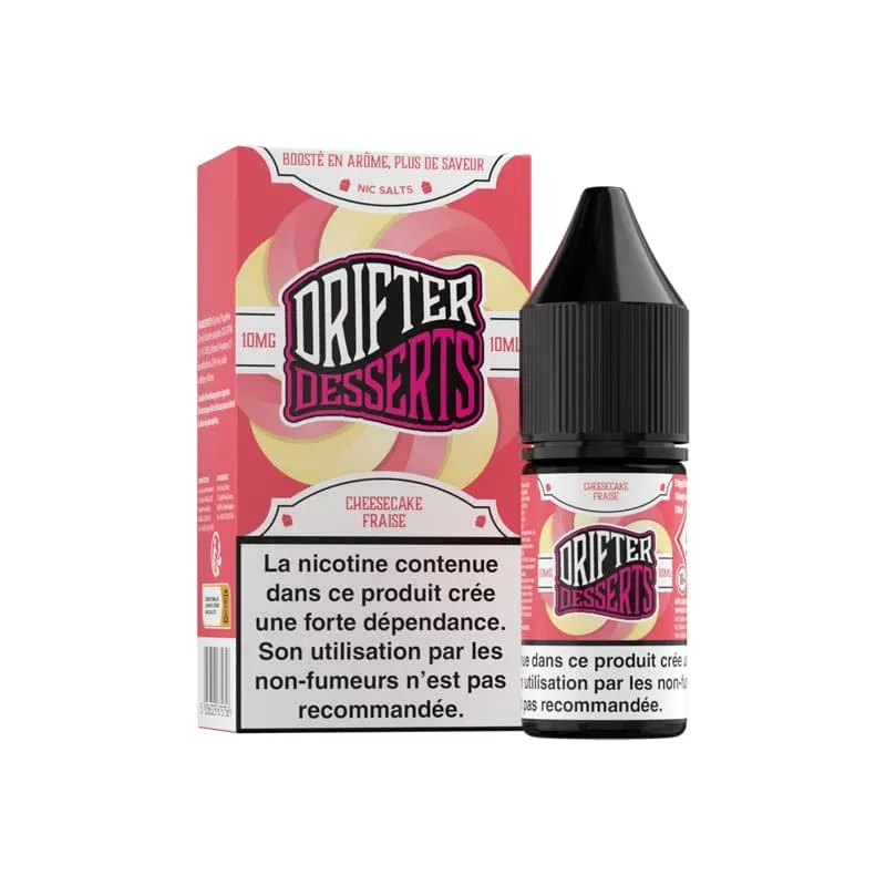 E-liquide Sel de Nicotine Cheesecake Fraise 10ml – Desserts Salts Drifter