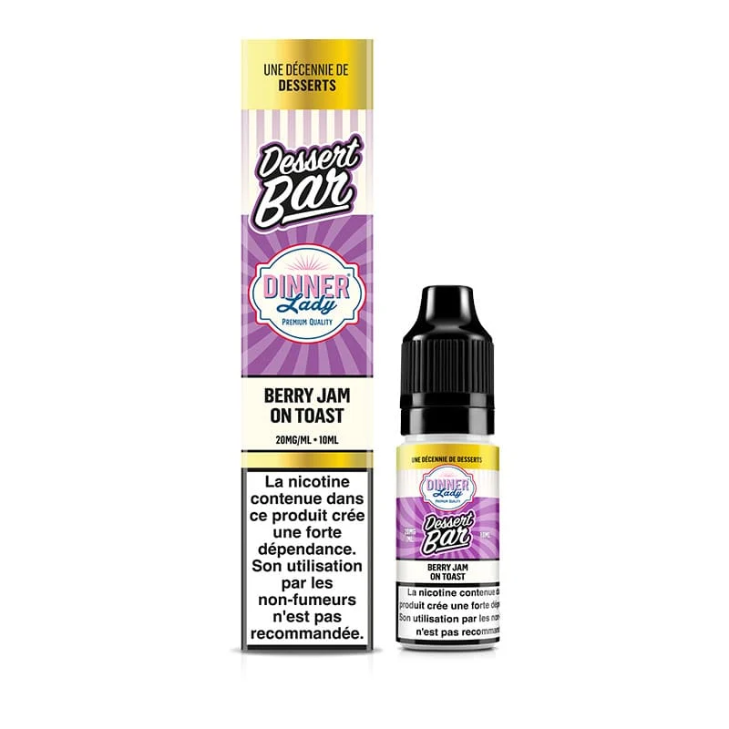 E-liquide Sel de Nicotine Dessert Bar Berry Jam On Toast 10ml – Dinner Lady