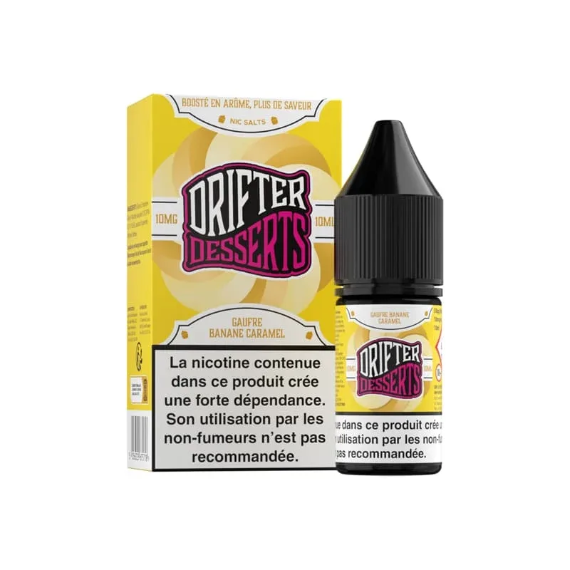 E-liquide Sel de Nicotine Gaufre Banane Caramel 10ml – Desserts Salts Drifter