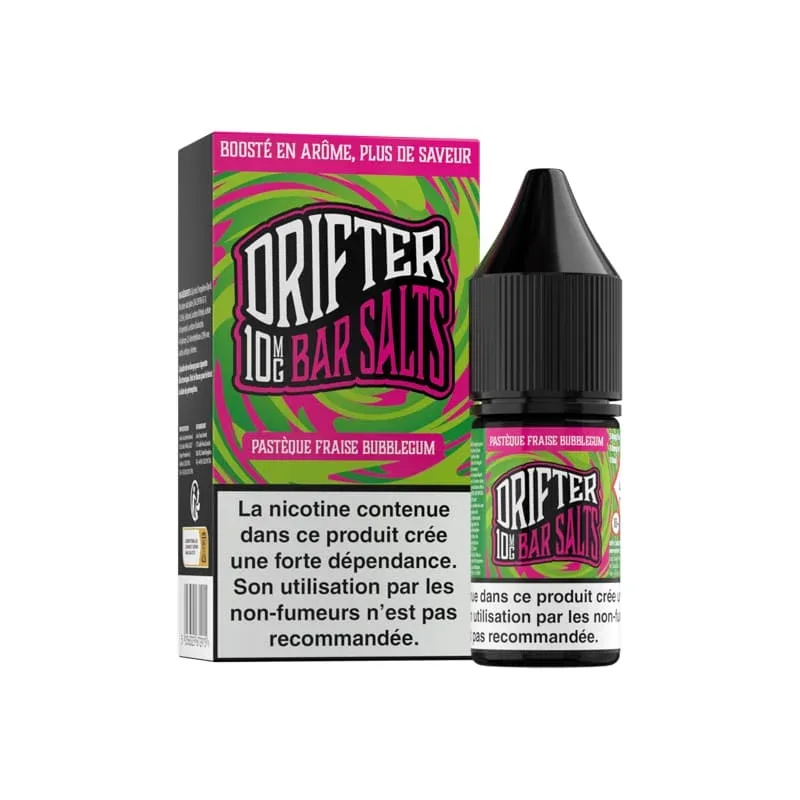 E-liquide Sel de Nicotine Pastèque Fraise Bubblegum 10ml – Bar Salts Drifter