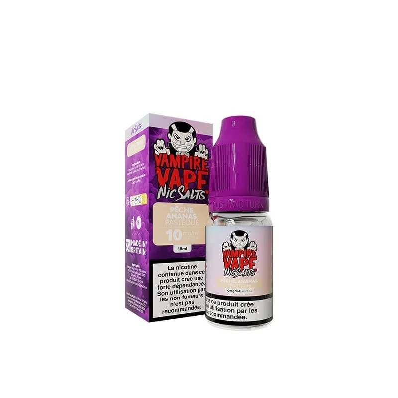 E-liquide Sel de Nicotine Pêche Ananas Pastèque 10ml – Vampire Vape