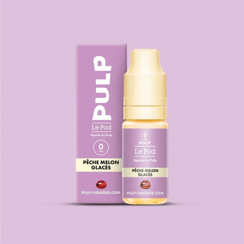 E-liquide Sel de Nicotine Pêche Melon Glacés 10ml – Pulp Le Pod