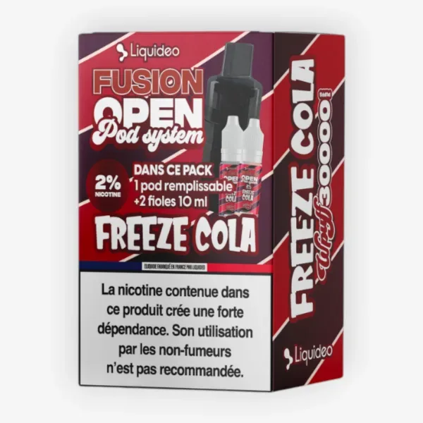 Pack Cartouche Fusion vide + e-liquide Freeze Cola - Wpuff (Liquideo)