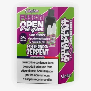 Pack Cartouche Fusion vide + e-liquide Freeze Dragon Serpent - Wpuff (Liquideo)
