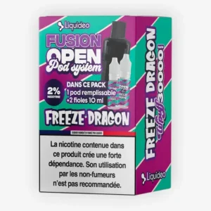 Pack Cartouche Fusion vide + e-liquide Freeze Dragon - Wpuff (Liquideo)