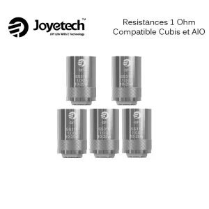 PACK DE 5 RESISTANCES CUBIS/AIO 1 OHMS JOYETECH
