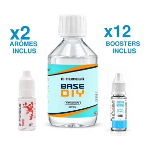 Pack DIY Fraise 220 mL - E-FUMEUR — Nicotine: 12 mg