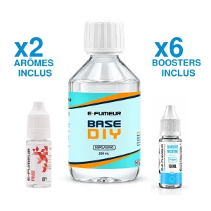 Pack DIY Fraise 220 mL - E-FUMEUR — Nicotine: 6 mg
