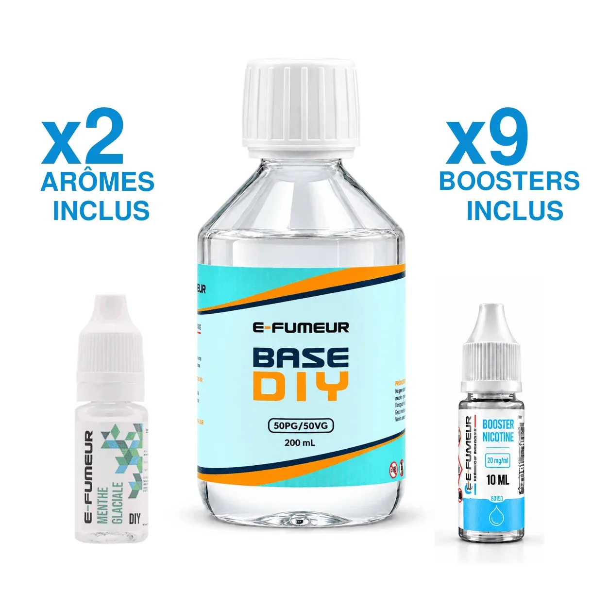 Pack DIY Menthe Glaciale 220 mL - E-FUMEUR — Nicotine: 9 mg