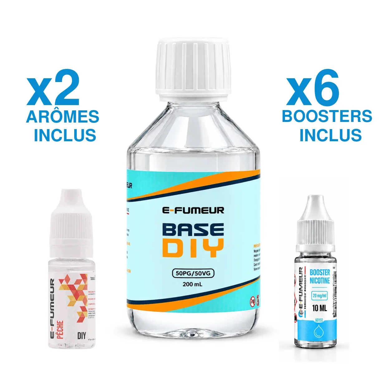 Pack DIY Pêche 220 mL - E-FUMEUR — Nicotine: 6 mg