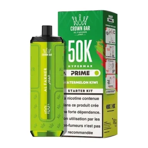 Puff Crown Bar HyperMax Prime 50K Watermelon Kiwi - Al Fakher