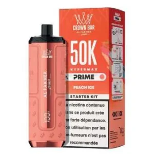 Puff rechargeable Peach Ice Crown Bar Hyper Max Prime 50K Al Fakher